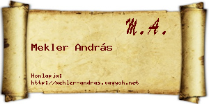 Mekler András névjegykártya